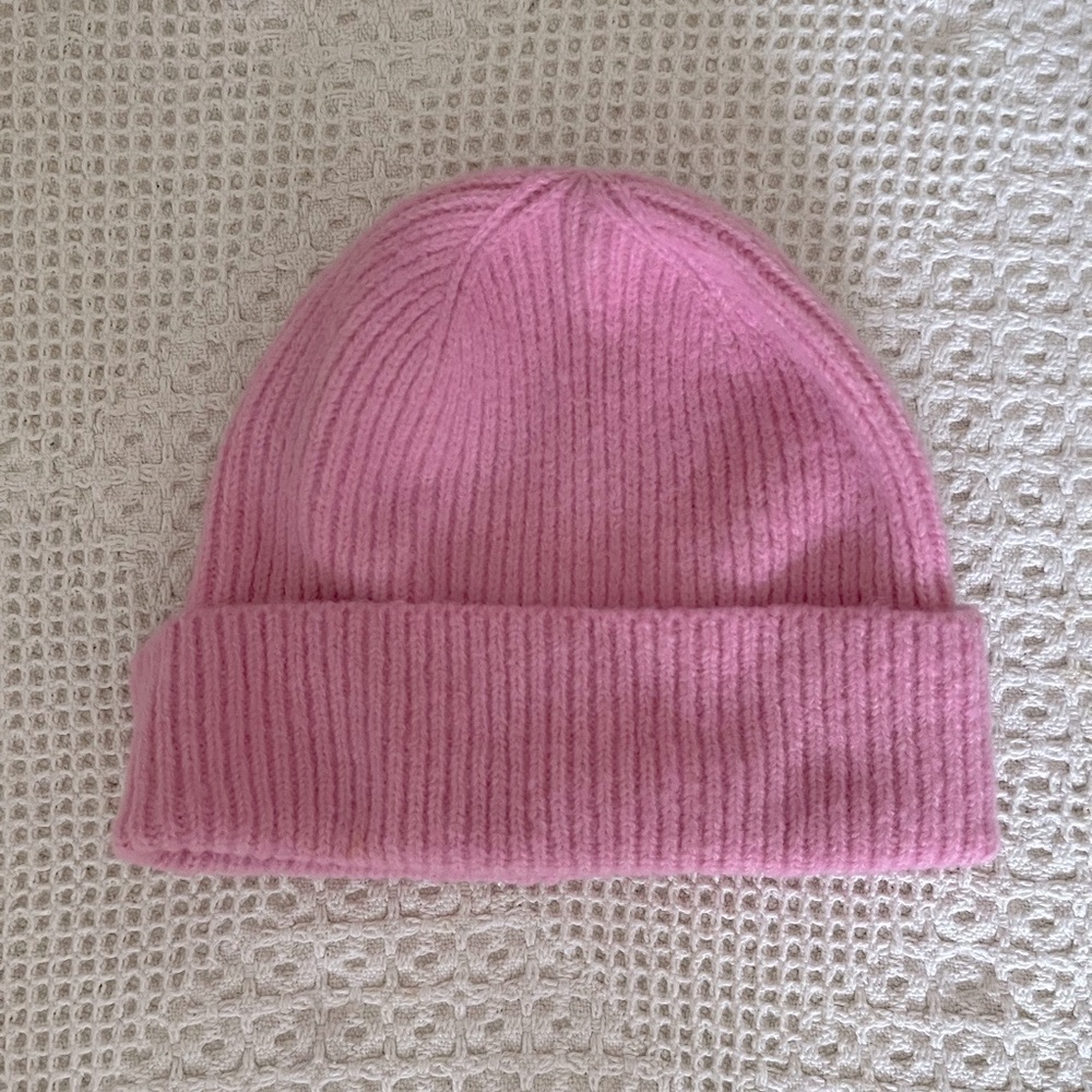 Pink Ribbed Knit Beanie - Picture 4 of 9